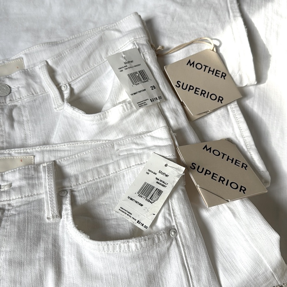 NWT MOTHER The Smarty Pants Skimp High Rise Jeans in Totally Innocent - Picture 7 of 11